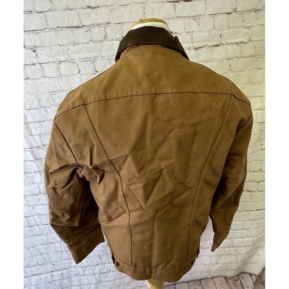 Vintage Wrangler Brown Duck Shell Blanket Lined Corduroy Collar Coat Size 42 USA - Picture 3 of 10